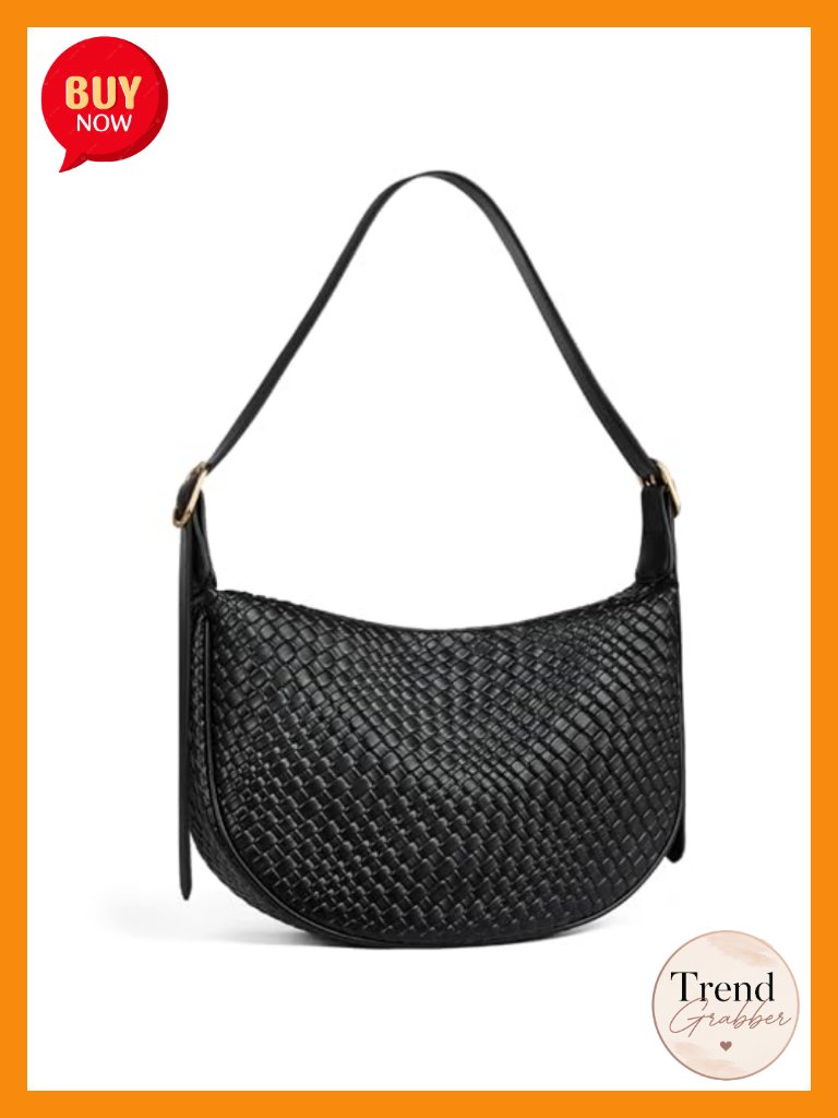 Crescent Crossbody Hobo Bag Vegan Leather Adjustable Strap Handbag